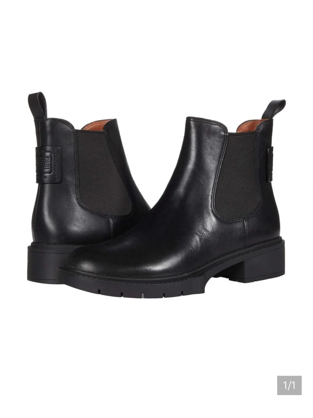 Coach Black Leather Chelsea Ankle Boots